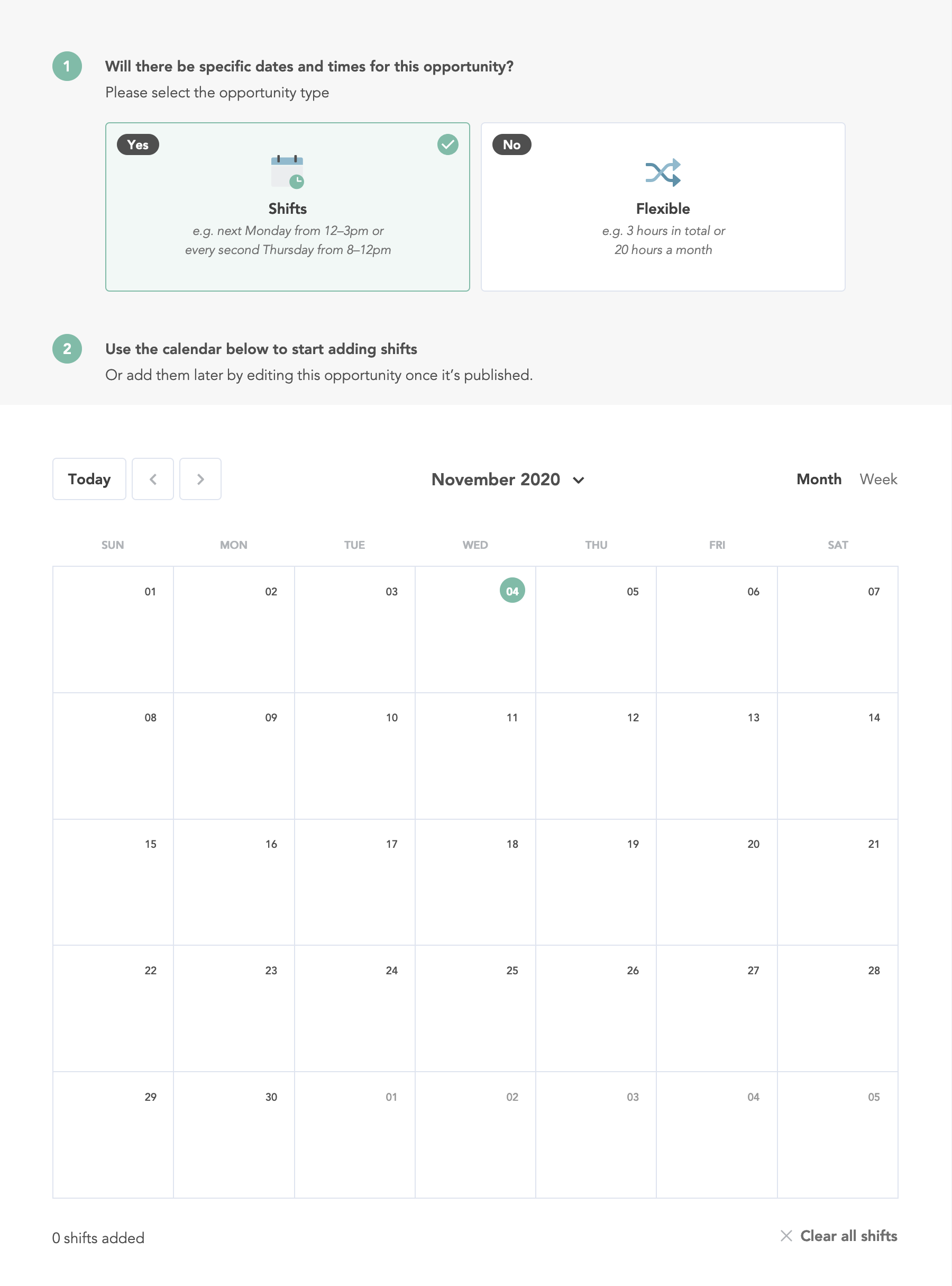 Create an opportunity Step 2 Scheduling